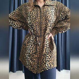 Vintage cheetah trench coat